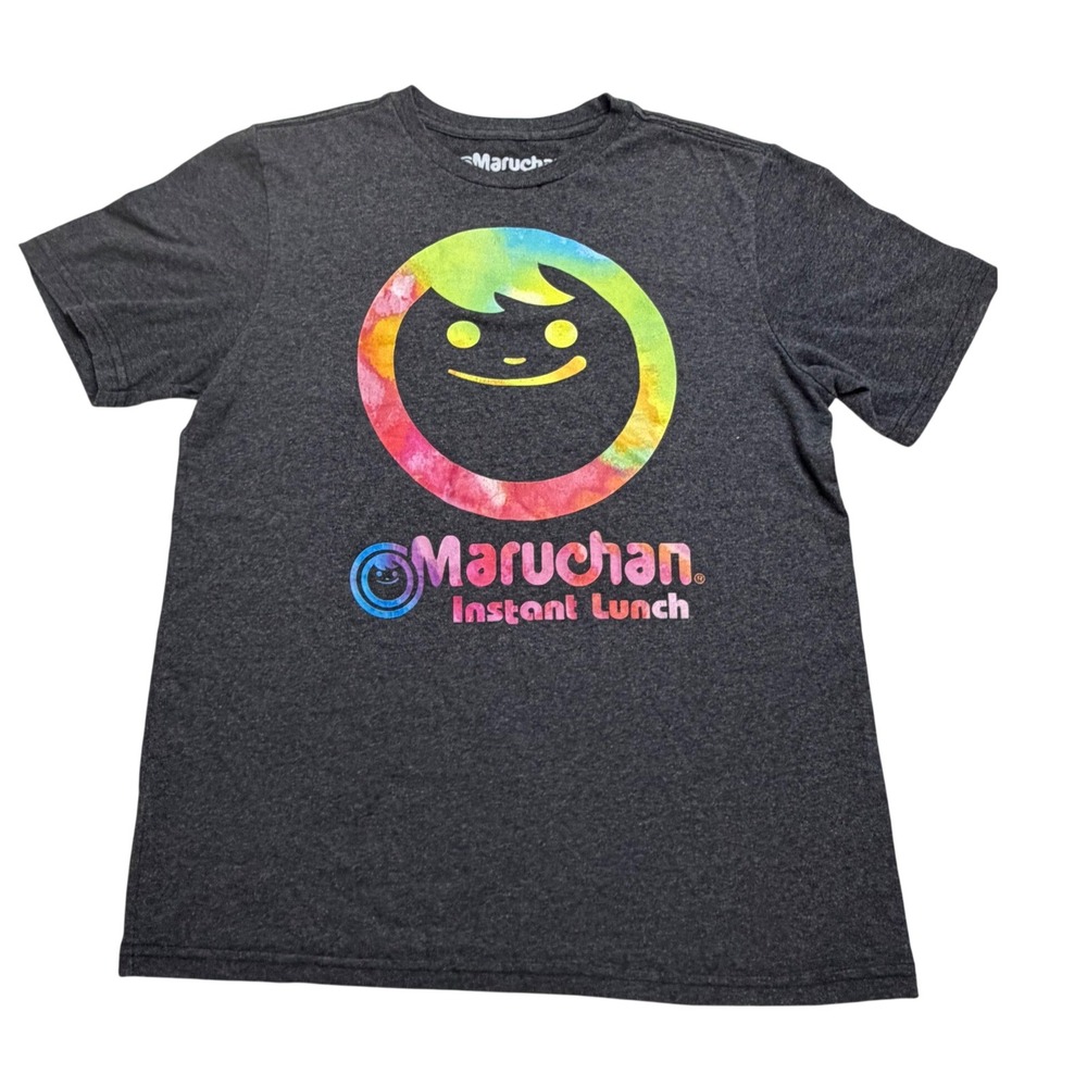 Maruchan Instant Lunch Kids XL 14-16 Graphic T-Shirt Gray Tie Dye Logo Tee